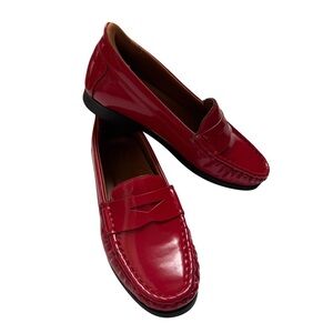 Marc Joseph New York Brightwater Ave Patent Red Preppy Academia Penny Loafers